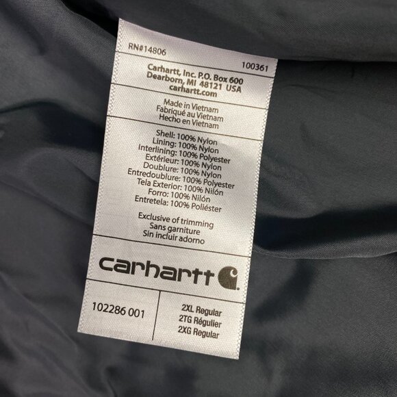 Carhartt Rain Defender Vest Men's 2XL Black Relaxed Fit Lightweight Insulated - Picture 8 of 13